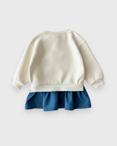 2 in 1 Baby Girls Teddy Bear Sweatshirt Dress