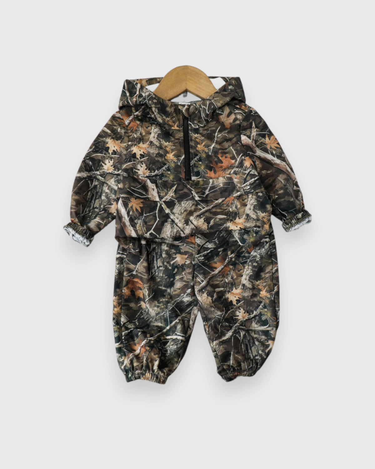 2 Pc Kids Woodland Camo Hooded Jacket & Pants Set