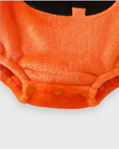 3 Pc Baby Pumpkin Fleece Bodysuit Costume Set
