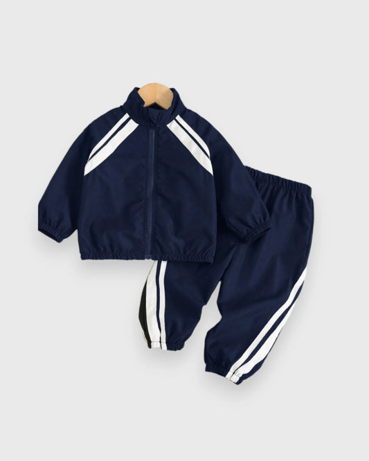 Title: 2 Pc Kids Contrast-Stripe Track Jacket & Pants Set