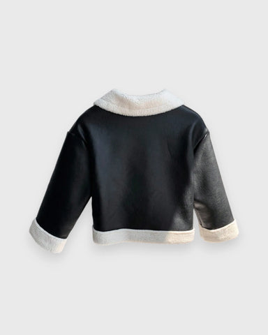 Baby Sherpa Lined Suede Moto Jacket