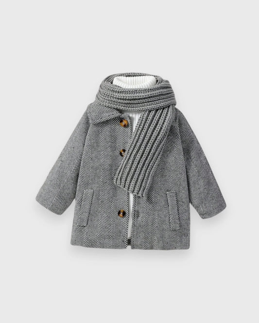 Baby Boy Woolen Herringbone Coat