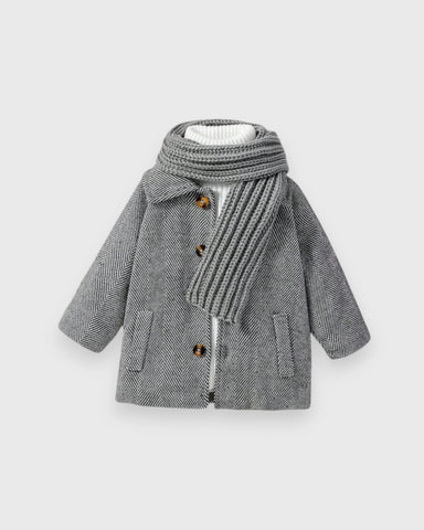 Baby Boy Woolen Herringbone Coat