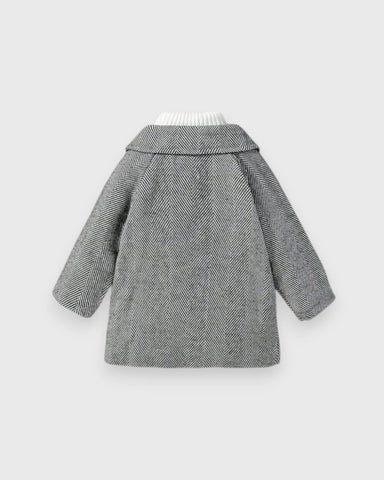 Baby Boy Woolen Herringbone Coat