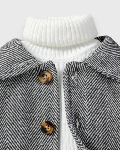 Baby Boy Woolen Herringbone Coat