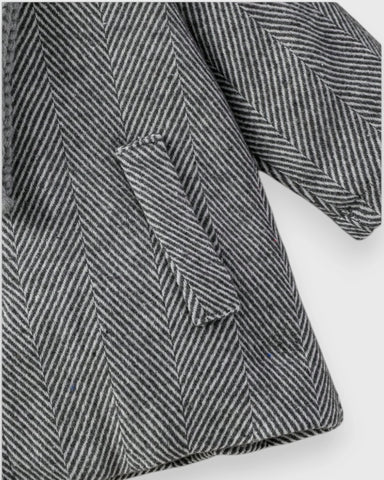 Baby Boy Woolen Herringbone Coat
