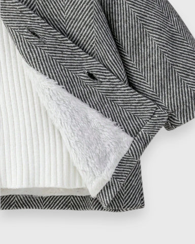 Baby Boy Woolen Herringbone Coat