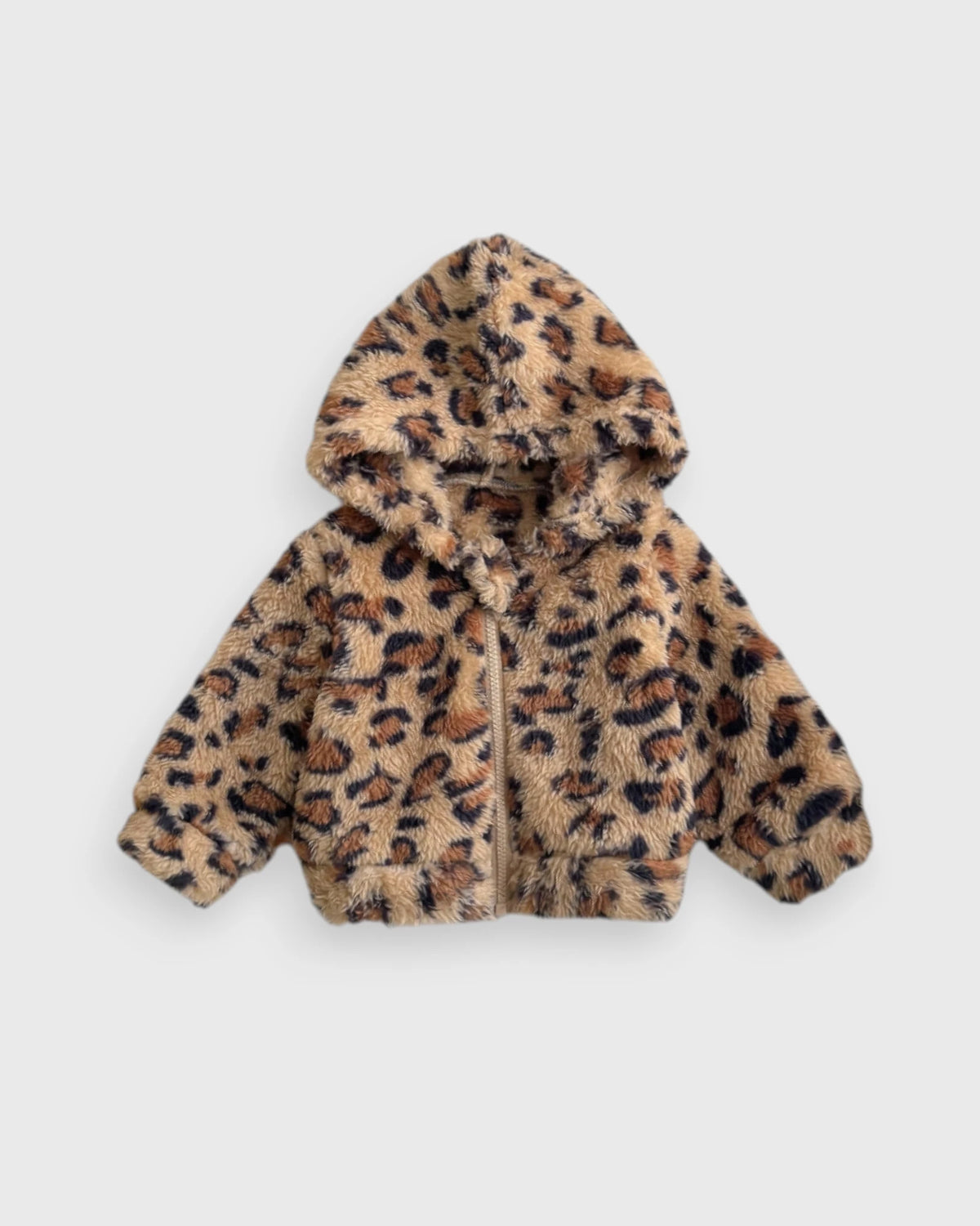Baby Leopard-Print Fuzzy Hooded Jacket