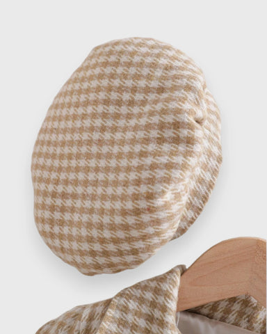 2 Pc Baby Girls Houndstooth Tweed Dress & Beret