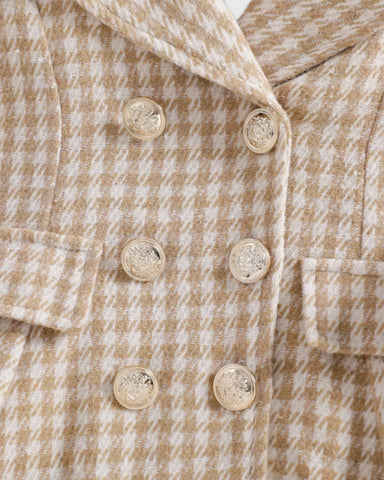 2 Pc Baby Girls Houndstooth Tweed Dress & Beret