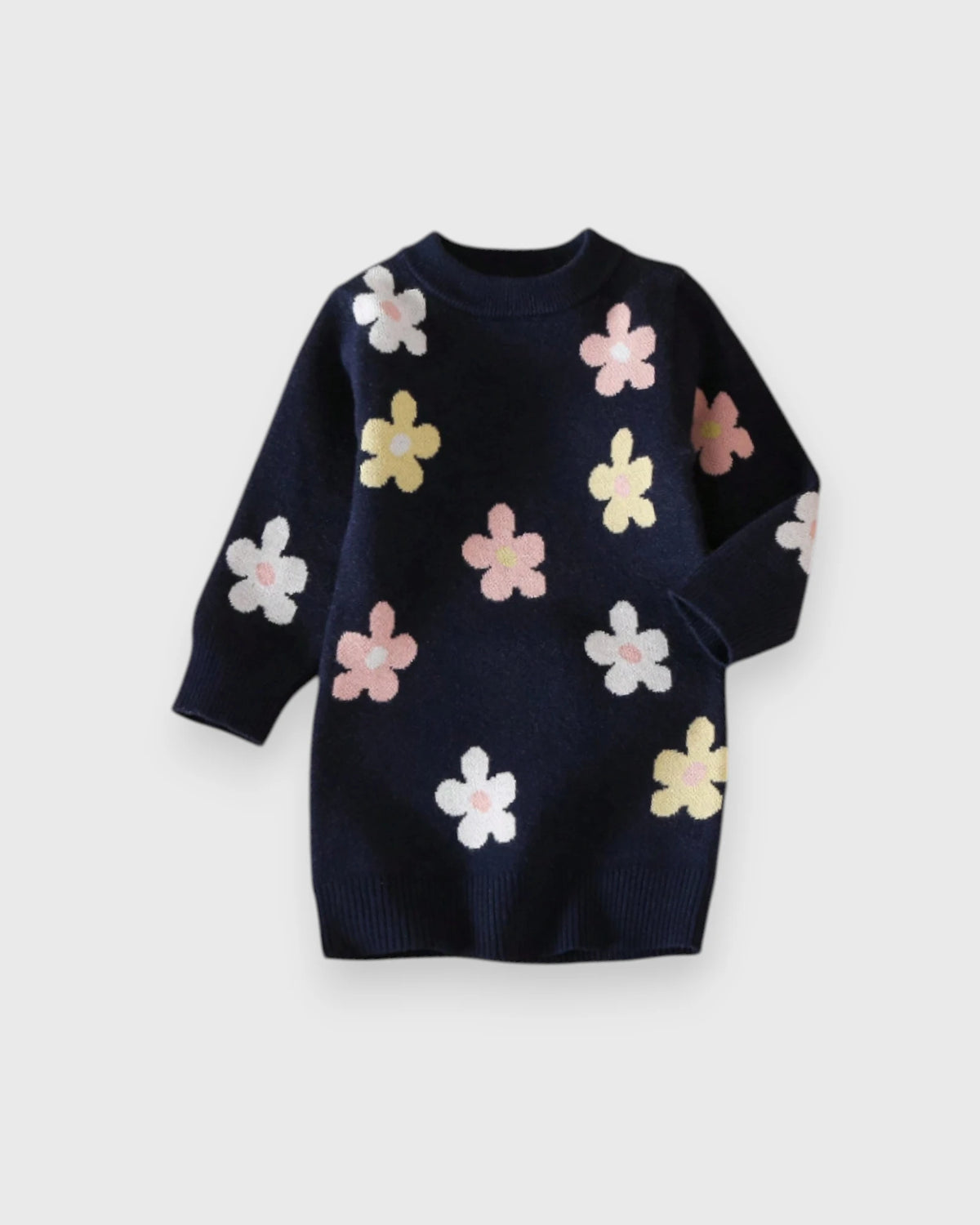 Baby Girl Flower Print Jumper Sweater Dress