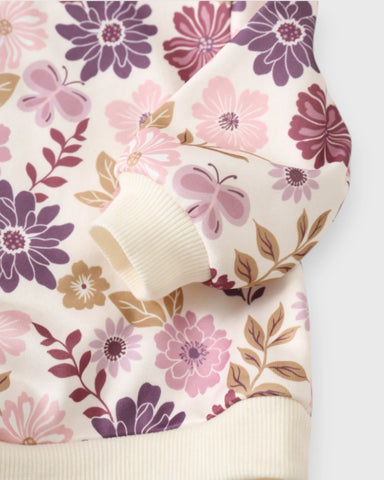 2 Pc Girls Floral Sweatshirt & Leggings Set
