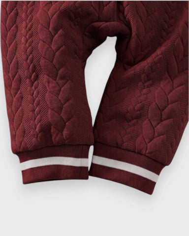 Baby Boy Bear Patch Quilted Varsity Jumpsuit