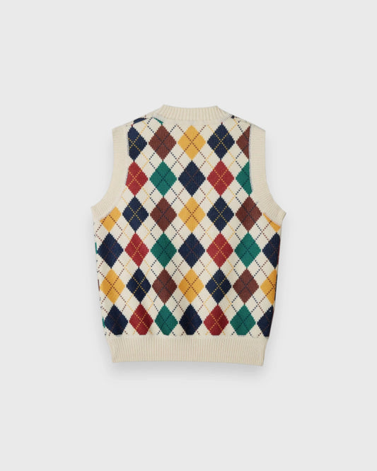 Boys Multicolor Argyle Knit Sweater Vest