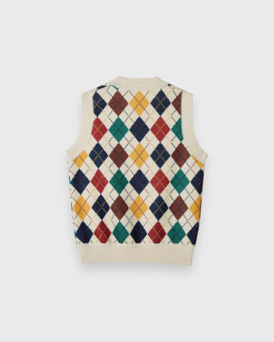 Boys Multicolor Argyle Knit Sweater Vest