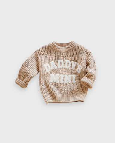 Baby “Daddy’s Mini” Chunky Knit Sweater
