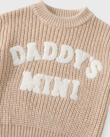 Baby “Daddy’s Mini” Chunky Knit Sweater