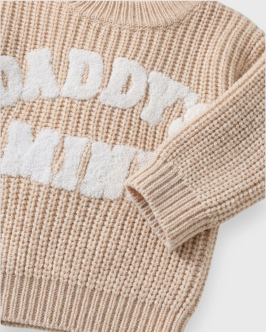 Baby “Daddy’s Mini” Chunky Knit Sweater