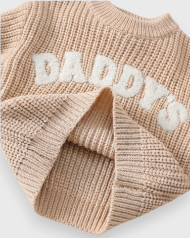 Baby “Daddy’s Mini” Chunky Knit Sweater