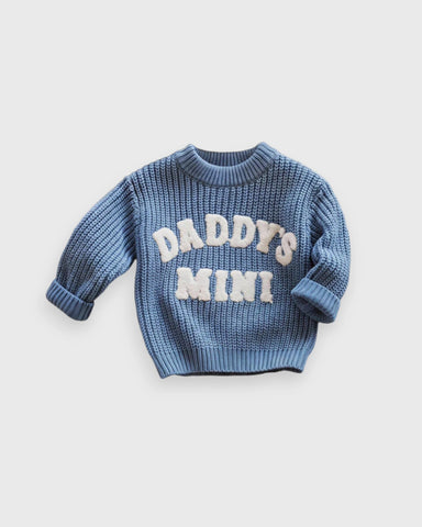 Baby “Daddy’s Mini” Chunky Knit Sweater