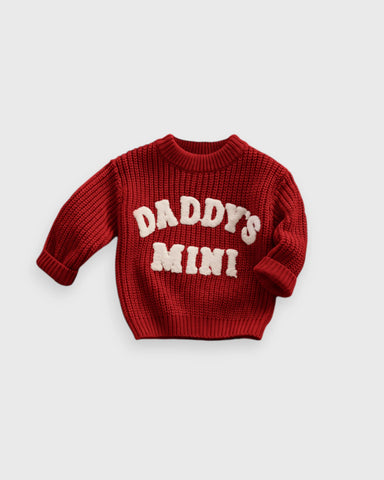 Baby “Daddy’s Mini” Chunky Knit Sweater