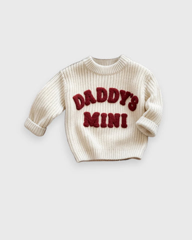 Baby “Daddy’s Mini” Chunky Knit Sweater