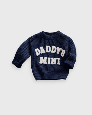 Baby “Daddy’s Mini” Chunky Knit Sweater