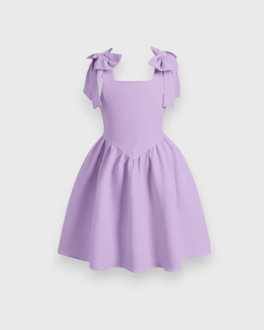 Girls Bow-Strap Fit & Flare Dress