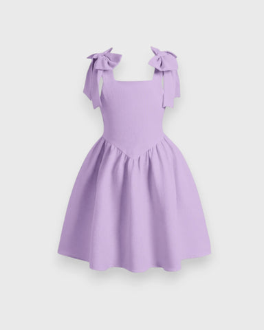 Girls Bow-Strap Fit & Flare Dress