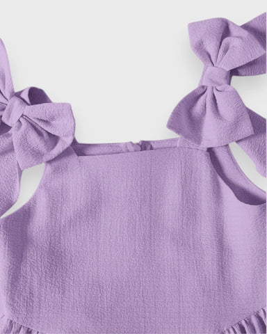 Girls Bow-Strap Fit & Flare Dress