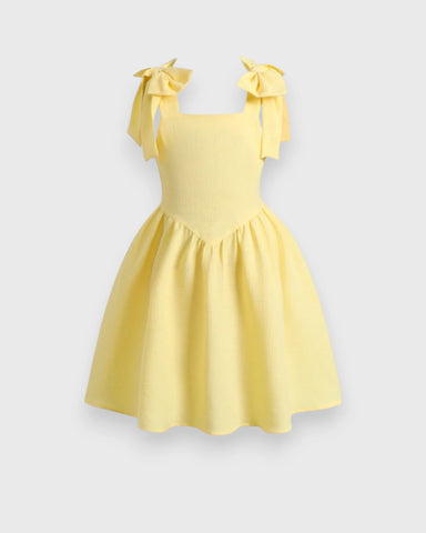 Girls Bow-Strap Fit & Flare Dress