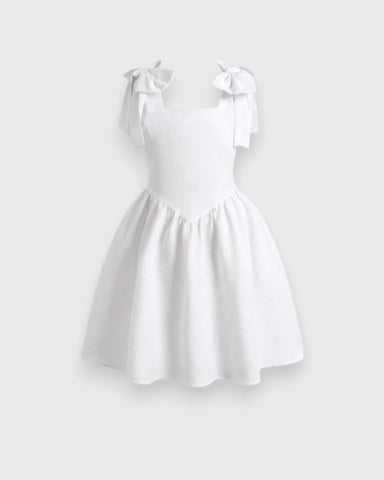 Girls Bow-Strap Fit & Flare Dress