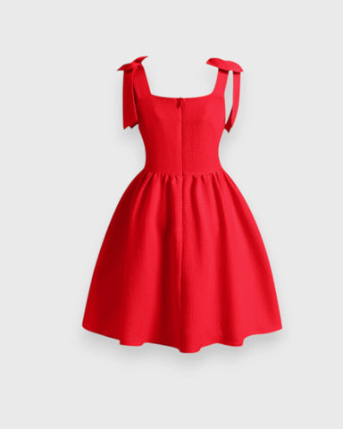 Girls Bow-Strap Fit & Flare Dress