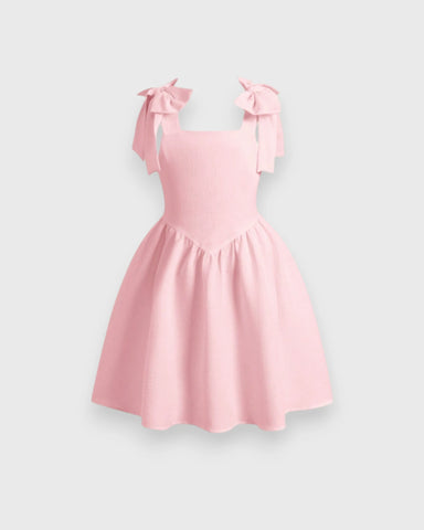 Girls Bow-Strap Fit & Flare Dress