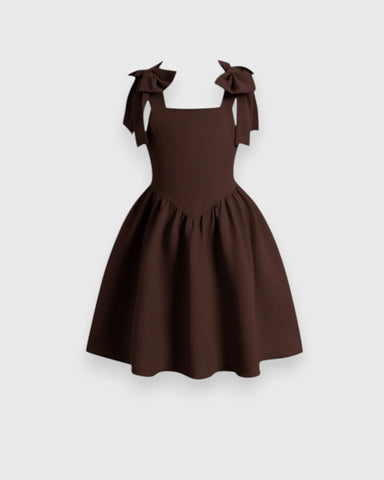 Girls Bow-Strap Fit & Flare Dress