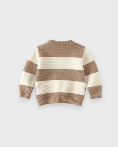 Baby Boy Bear Patch Stripe Sweater