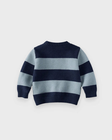 Baby Boy Bear Patch Stripe Sweater