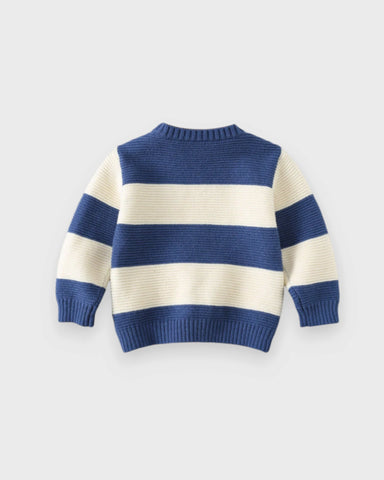 Baby Boy Bear Patch Stripe Sweater