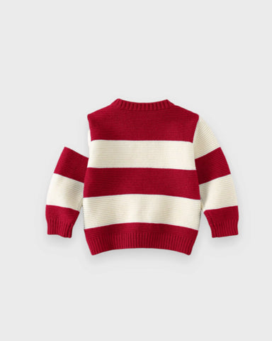 Baby Boy Bear Patch Stripe Sweater