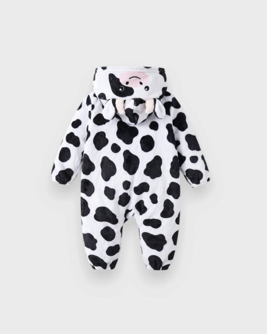 Baby Cow Fleece Hooded Romper Costume