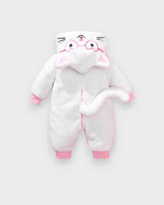 Baby Kitty Fleece Hooded Romper Costume