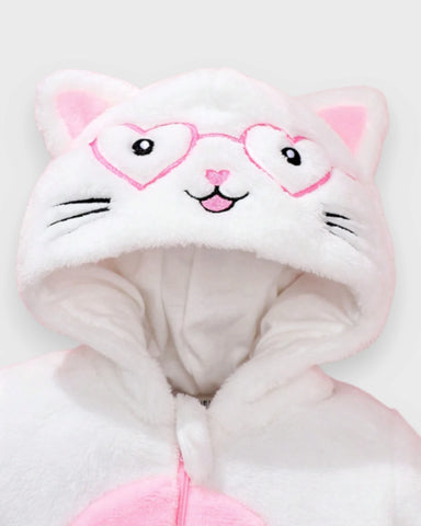 Baby Kitty Fleece Hooded Romper Costume