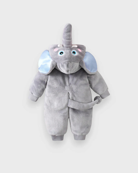 Baby Elephant Fleece Hooded Romper Costume
