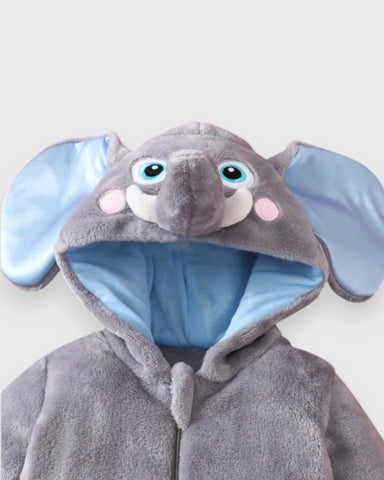 Baby Elephant Fleece Hooded Romper Costume