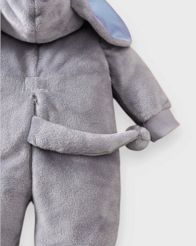 Baby Elephant Fleece Hooded Romper Costume