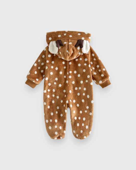 Baby Deer Fleece Hooded Romper Costume