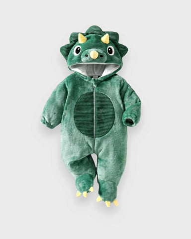 Baby Dinosaur Fleece Hooded Romper Costume