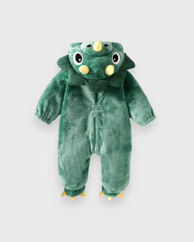 Baby Dinosaur Fleece Hooded Romper Costume