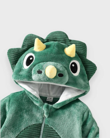 Baby Dinosaur Fleece Hooded Romper Costume