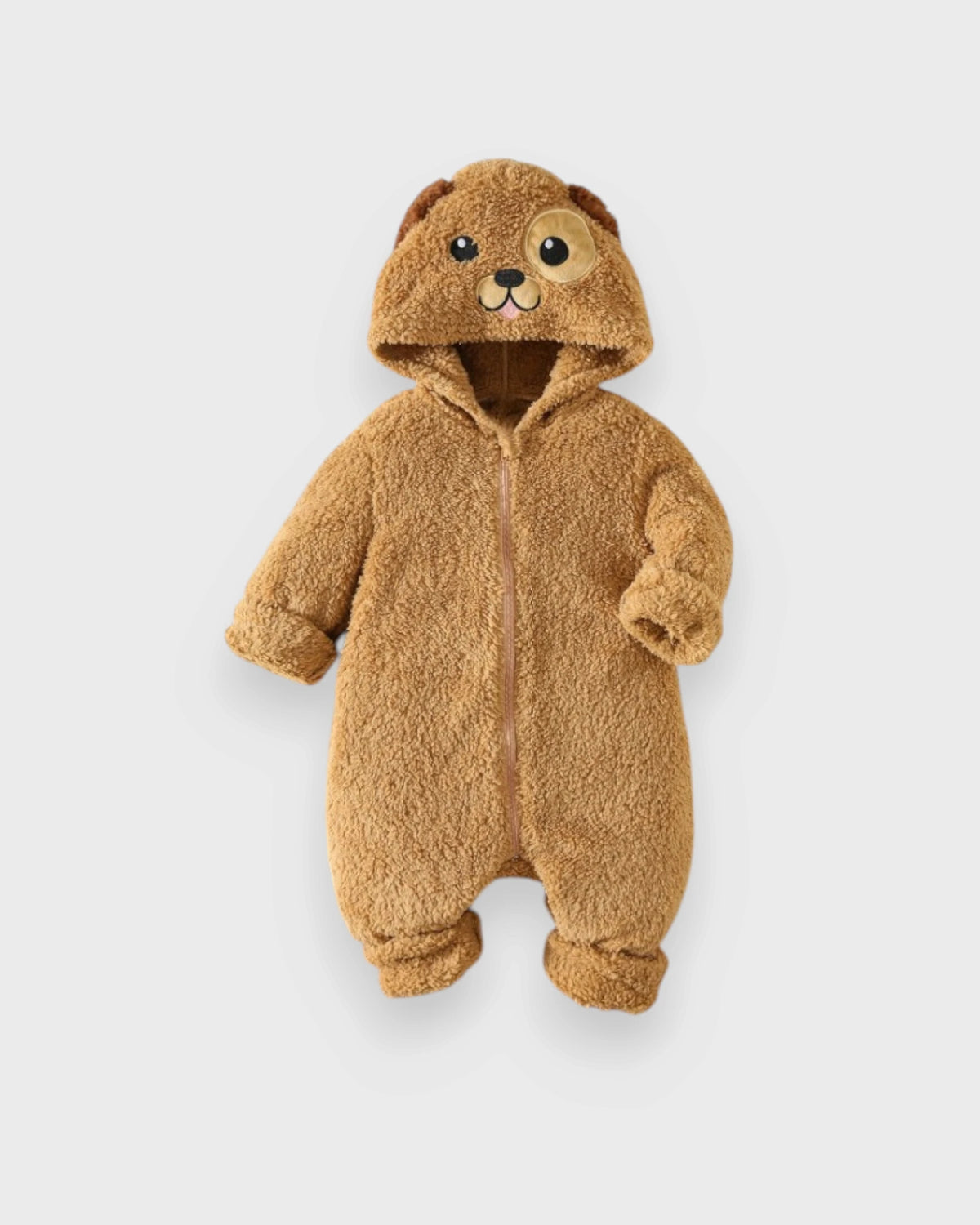 Baby Puppy Dog Sherpa Hooded Romper Costume